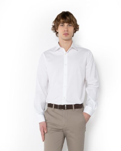 ΠΟΥΚΑΜΙΣΟ ΠΟΠΛΙΝΑ CUSTOM FIT-ΑΣΠΡΟ