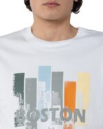 ΜΠΛΟΥΖΑ BOSTON PRINT REGULAR FIT-ΑΣΠΡΟ
