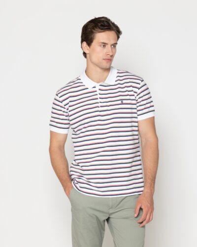 ΜΠΛΟΥΖΑ ACORN POLO PIQUE REGULAR FIT-ΜΠΛΕ-ΑΣΠΡΟ