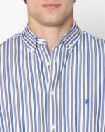 ΠΟΥΚΑΜΙΣΟ ACORN ΠΟΠΛΙΝΑ REGULAR FIT-ΡΙΓΑ-ΜΠΛΕ-ΚΑΦΕ