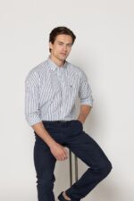 ΠΟΥΚΑΜΙΣΟ ACORN ΠΟΠΛΙΝΑ REGULAR FIT-ΡΙΓΑ ΜΠΛΕ