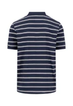 Βαμβακερό πόλο μπλουζάκι με ριγέ σχέδιο και πόλο γιακά-μπλε σκουρο