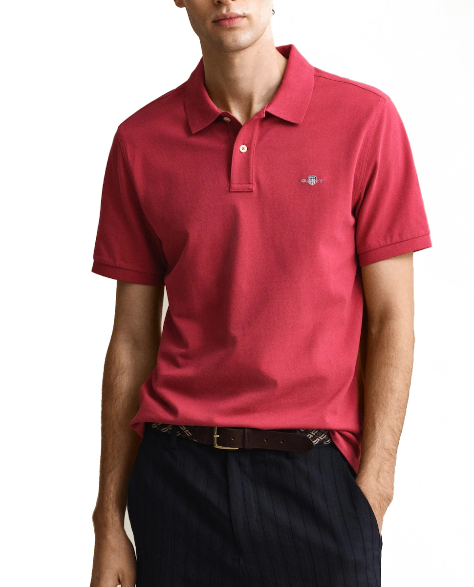 Gant Pique Polo T-shirt Muted Red-κοκκινο