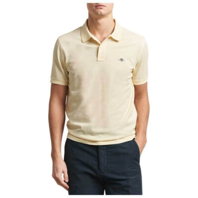 Gant Polo Μπλούζα Κοντομάνικη Κίτρινη