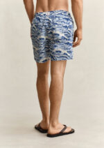 Gant Ανδρικό Μαγιό Σορτς Μπλε με Σχέδια