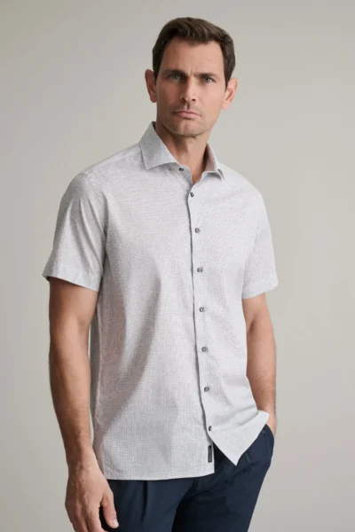 ΠΟΥΚΑΜΙΣΟ COMFORT FIT, ΚΟΝΤΟ ΜΑΝΙΚΙ-ASH-GREY/WHITE