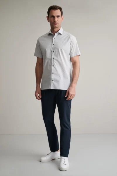 ΠΟΥΚΑΜΙΣΟ COMFORT FIT, ΚΟΝΤΟ ΜΑΝΙΚΙ-ASH-GREY/WHITE