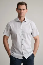 ΠΟΥΚΑΜΙΣΟ COMFORT FIT, ΚΟΝΤΟ ΜΑΝΙΚΙ-ASH-GREY/WHITE