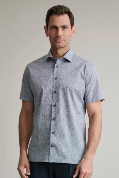 ΠΟΥΚΑΜΙΣΟ COMFORT FIT, ΚΟΝΤΟ ΜΑΝΙΚΙ-DARK NAVY/WHITE