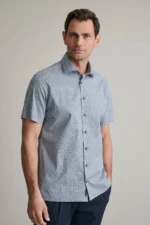 ΠΟΥΚΑΜΙΣΟ COMFORT FIT, ΚΟΝΤΟ ΜΑΝΙΚΙ-DARK NAVY/WHITE