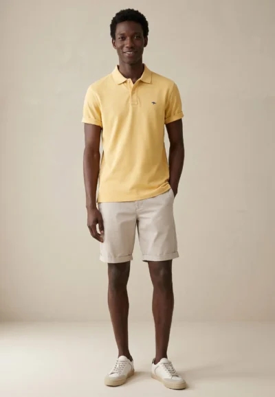 Πόλο από βαμβάκι με δομημένη επιφάνεια – Premium Cotton-κιτρινο