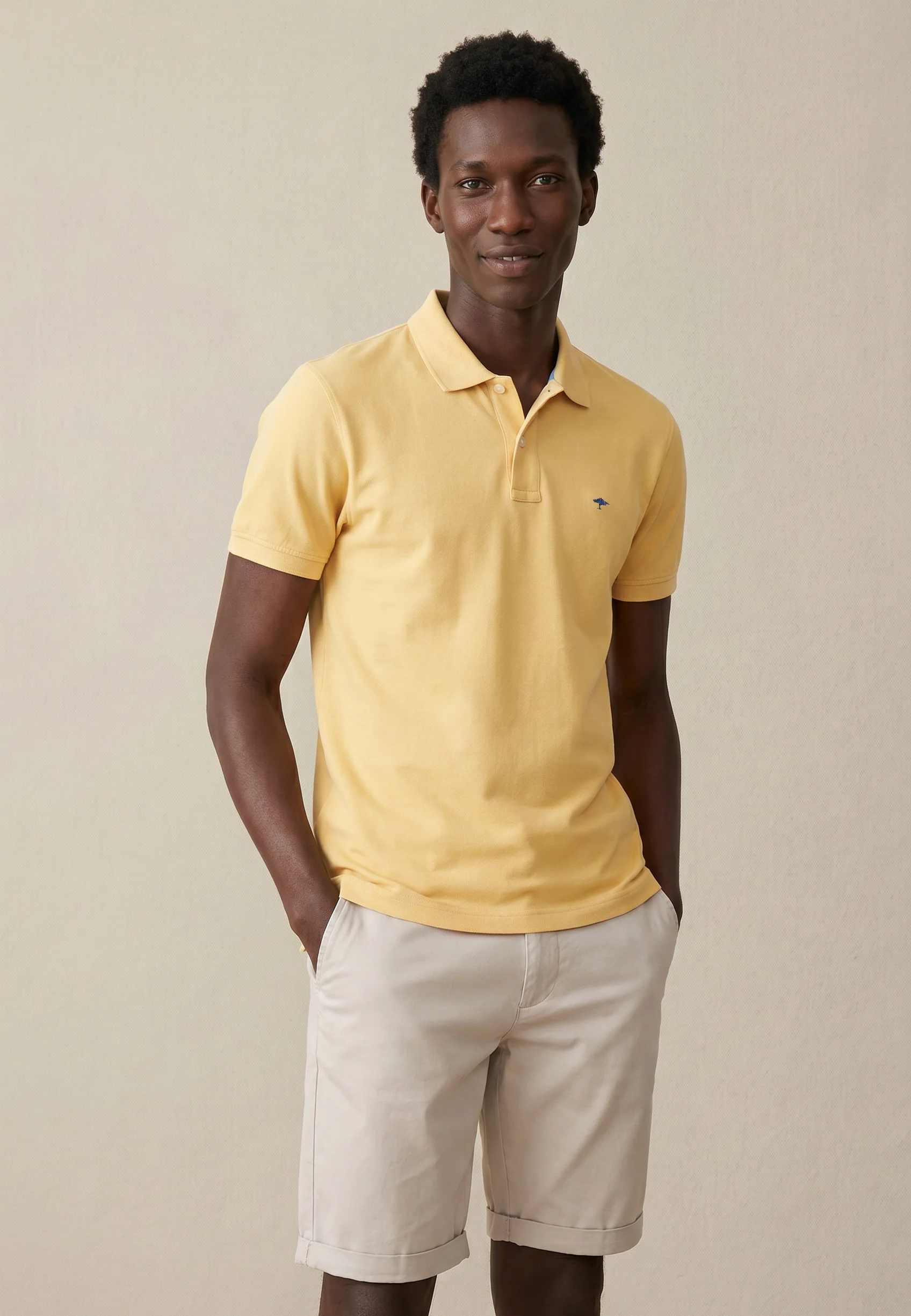 Πόλο από βαμβάκι με δομημένη επιφάνεια – Premium Cotton-κιτρινο Πόλο από βαμβάκι με δομημένη επιφάνεια – Premium Cotton-κιτρινο