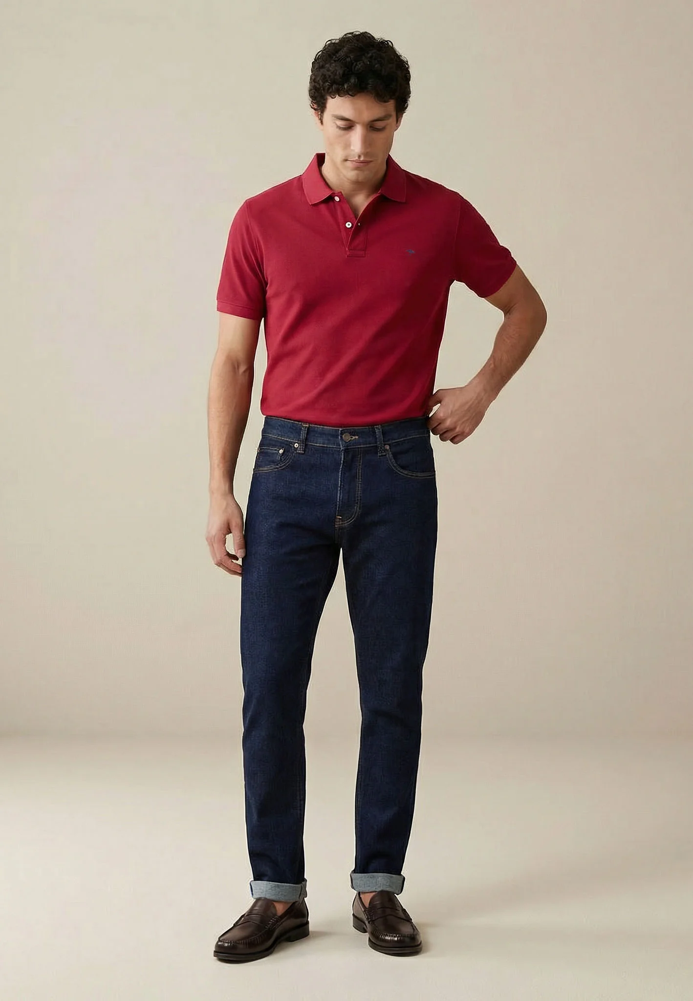 Πόλο από βαμβάκι με δομημένη επιφάνεια – Premium Cotton-κοκκινο Πόλο από βαμβάκι με δομημένη επιφάνεια – Premium Cotton-κοκκινο