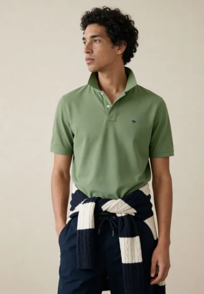 Πόλο από βαμβάκι με δομημένη επιφάνεια – Premium Cotton-πρασινο