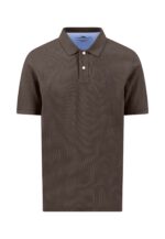 Πόλο από βαμβάκι με δομημένη επιφάνεια – Premium Cotton-καφε