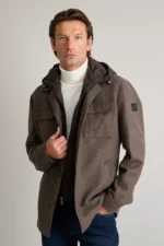 Υβριδικό overshirt jacket με αποσπώμενο τύπου γιλέκο-καφε